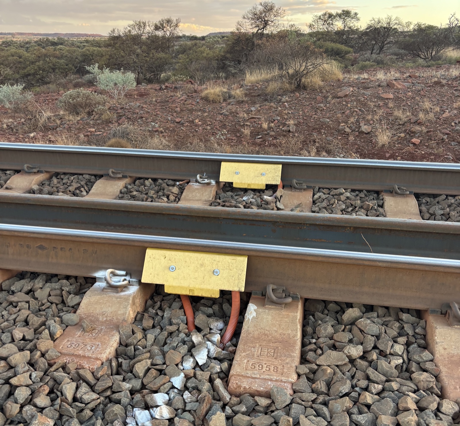 CWRM sensing equipment attached to the existing rail.